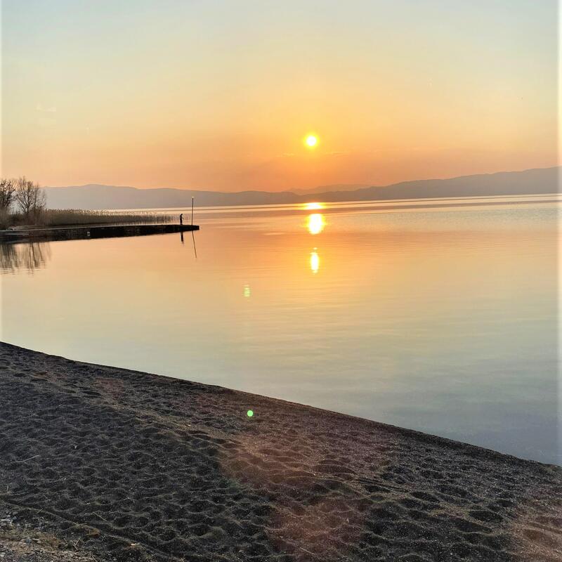 Sunset at lake Ohrid, North-Macedonia